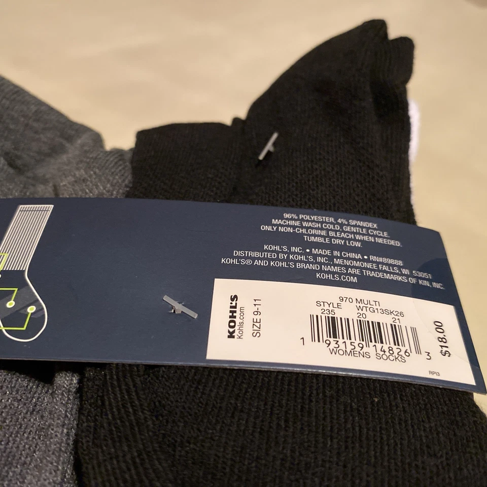 Женские Tek Gear 10 упаковки экипажа носки размер 9-11 обуви 4-10 различных цветов - Изображение 4 из 4