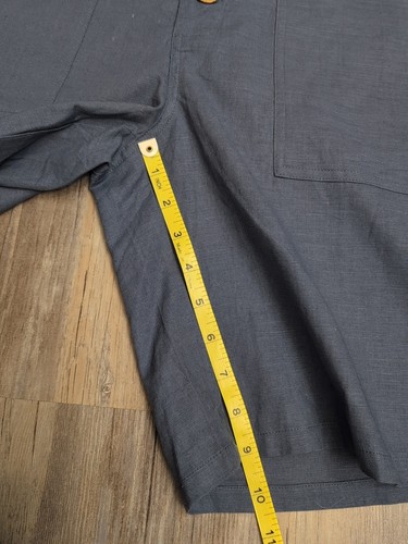 Neu mit Etikett Lintico Knopfleiste Leinen Viertel Shorts Lucy Damen mittelblau - Bild 9 von 10