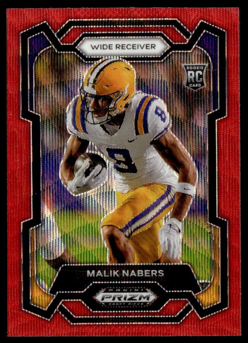 2024 Panini Prizm Draft Picks Ruby Wave Malik Nabers RC #109