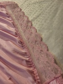VTG Encounters SZ 10 Pink Shiny Nylon Floral Lace High Waist Bikini Panty USA