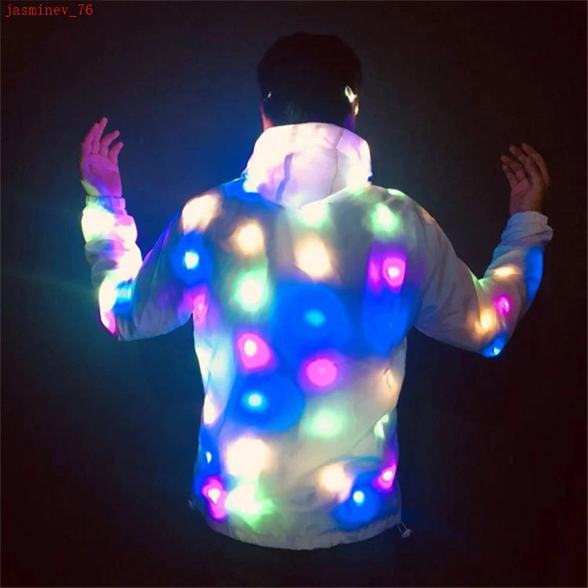 LED Colorful Luminous Hoodie Jacket Bar Party Show Cosplay Costumes White Coat
Opens in a new window