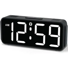 Small Digital Alarm Clock Plug in for Bedrooms Bedside, Tiny Clock Large Big ...