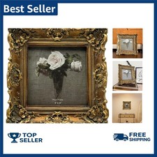 4X4 Vintage Small Picture Frame, Antique Ornate Bronze Gold Square Frame