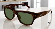 BALENCIAGA BB0211S 002 Rectangular Squared Havana Green 56 mm Men's Sunglasses