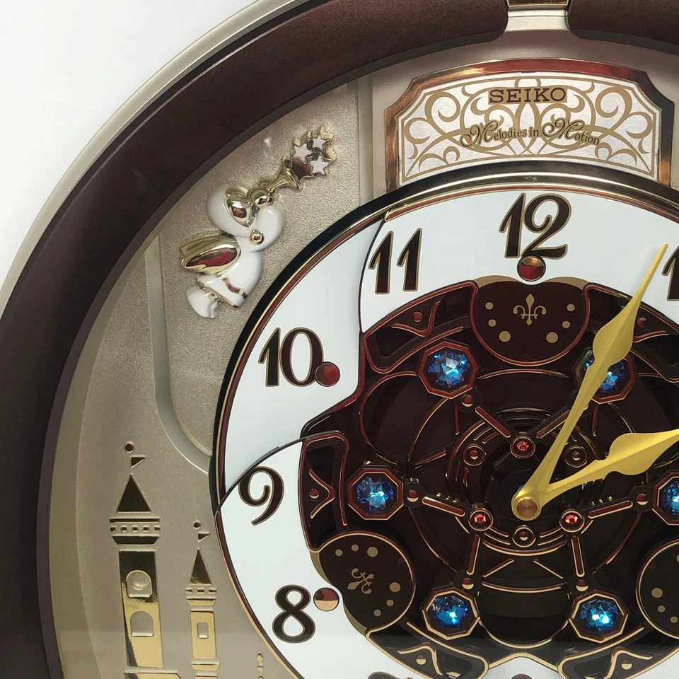 Seiko Swarovski Melody in Motion Wall Clock QXM491BRH 18 Melodies TESTED - Image 4 of 4