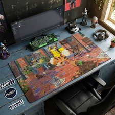 Detective Pikachu Ride Art XL Gaming Mouse Pad, Pokemon Desk Mat