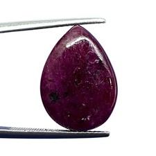 12.9 Cts Natural Ruby 18x13x4.5mm Pear Cabochon Unheated Loose Rich Red Gemstone