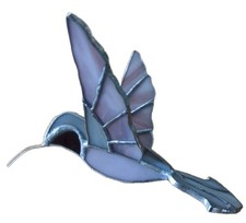 VTG Stained Glass 3D Hummingbird Hand Made Signed