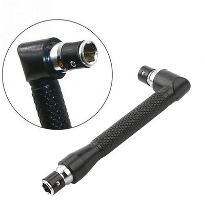 L type 1/4 hexagon screwdriver bit 90 ° double-end handle black 6.35mm wrench to