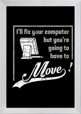 Computer Reparatur Humor Gerahmtes Wandbild Poster Leinwanddruck Bild