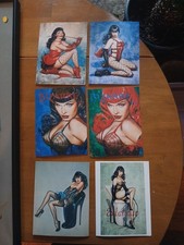 Rare Betty Page Erotic Art Greeting Cards By Olivia