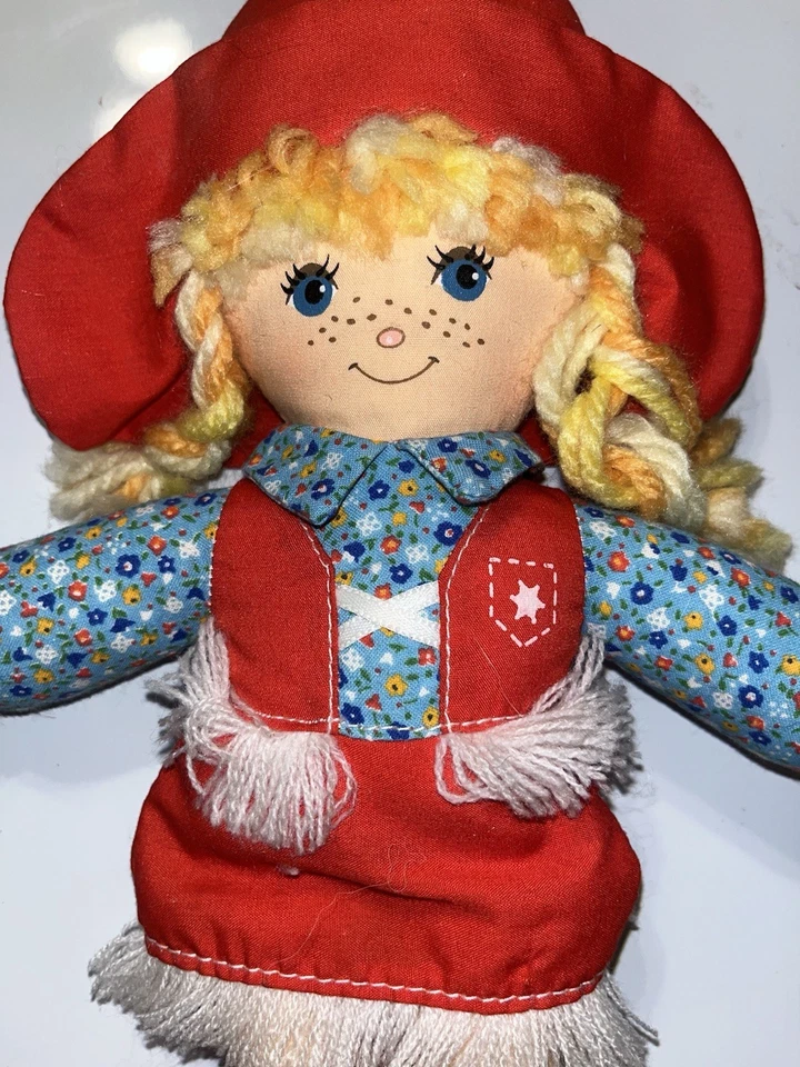 Vintage Cowpokes Cowgirl Plush Doll (1981) Knickerbocker Toys Soft Blond 11in - Image 2 of 4