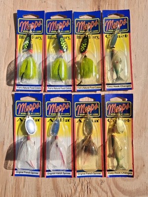 8 Mepps Spinner Fishing Lure Lot Black Fury, Comet, And Aglia