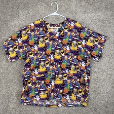 Women, Medium V-Neck Scrub Top Halloween