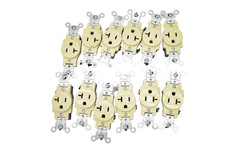 Leviton 20A 125V Outlet Receptacle Industrial Grade Single Ivory Lot of 12 Used