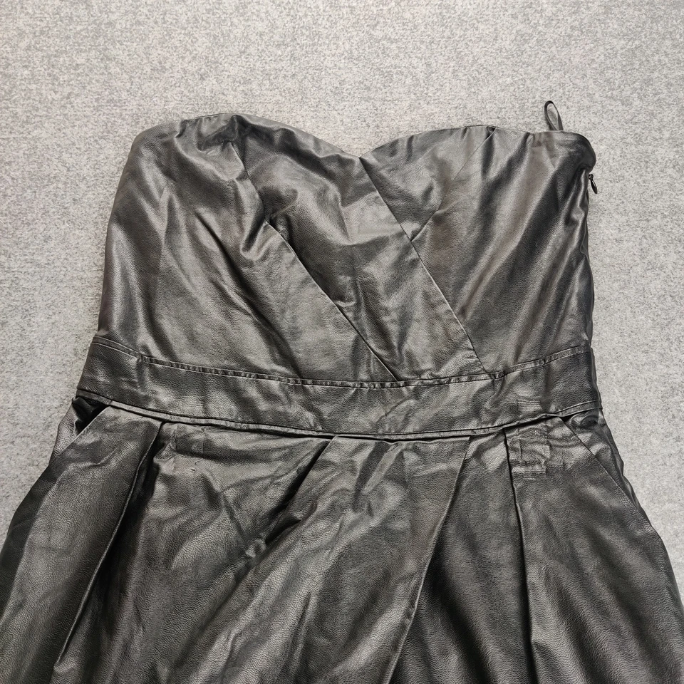 Sexy Jersey Vacaciones Rachel Roy Imitación Cuero Mono Mujer 4 Negro Sin Mangas  Foto 2 de 4