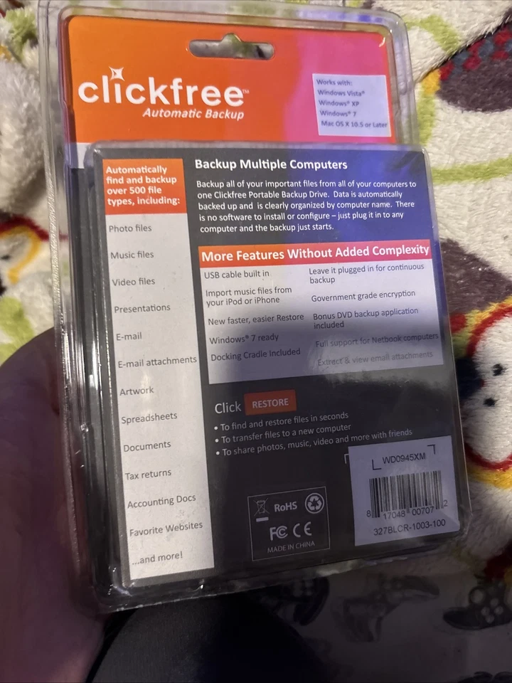 Click Free Automatic Backup 320GB External Hard Drive HD327 Blue - Image 2 of 4