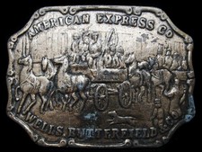LB11107 VINTAGE 1970s AMERICAN EXPRESS CO. WELLS BUTTERFIELD  CO. BELT BUCKLE