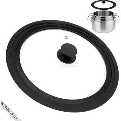 Universal Pan Lid, Universal Lid Diameter 24-26-28 cm for Pans and Pots, Pan ...