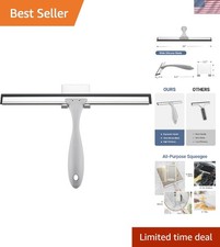 Ergonomic All-Purpose Shower Squeegee with Hook - 10 Inches, Streak-Free Shine