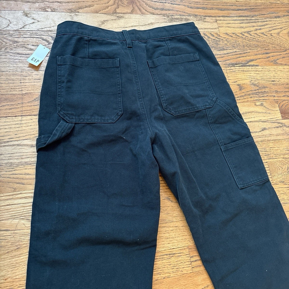 Gap NWT Washed Black 90s Loose Double Knee Carpenter Pants Sz