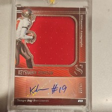Keyshawn Johnson 2025 Panini Silhouette #SA-KJN Bronze Patch Auto 62/99 Bucs