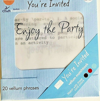 Jo-Ann You're Invited Vellum Phrases Cards Birthday Scrapbook Invitation Party