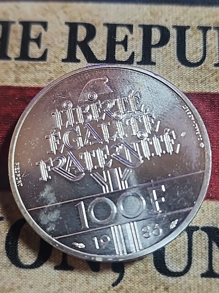 Francia 1986 100 Francos Estatua de la Libertad Prueba Foto 2 de 2