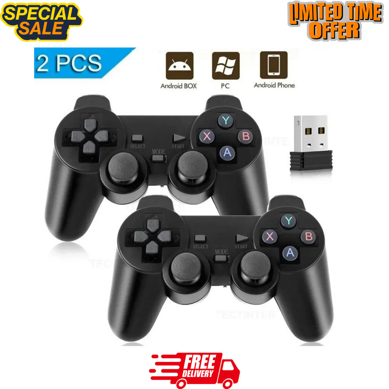 2.4Ghz Wireless Gamepad Game Controller USB Joystick( 2 controller one usb )