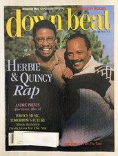DOWN BEAT MAGAZINE-January 1990-Herbie Hancock and Quincy Jones-Andre Previn