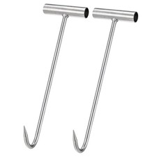 11.4" T-Handle Meat Boning Hook Galvanized T Hooks for Restaurant 2Pcs