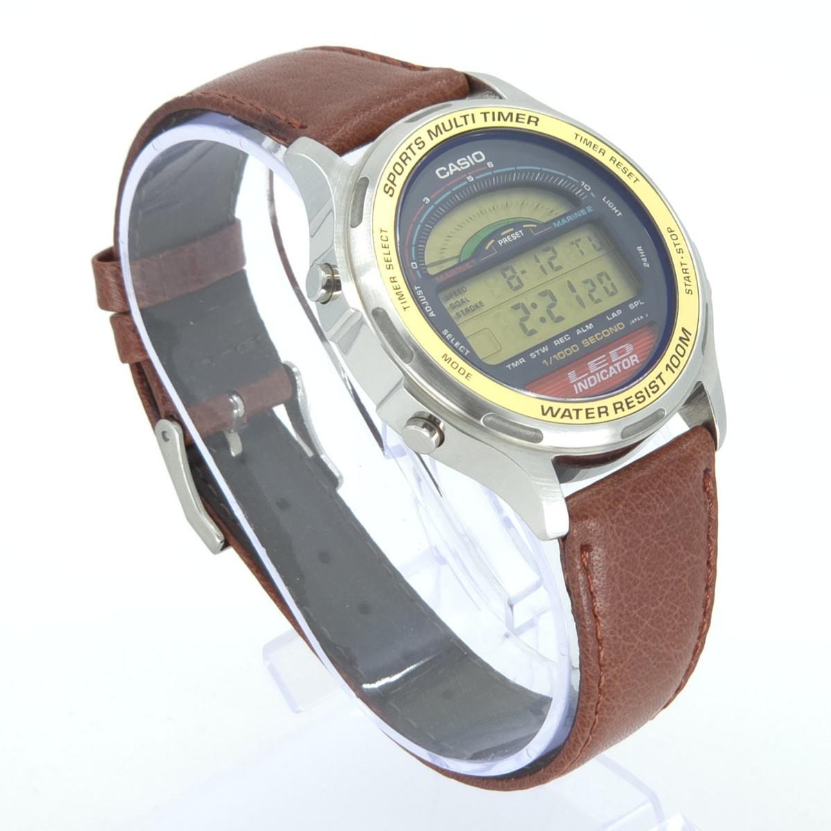 CASIO SPORTS MULTI TIMER デジタル腕時計珍品 NOS CASIO LED-100 SPORTS LED INDICATOR VINTAGE DIGITAL WATCH JAPAN