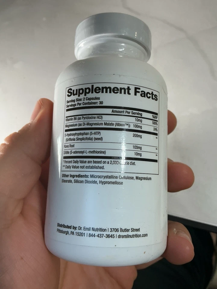 Dr. Emil Nutrition Elite 5-HTP Plus. 200MG. 60 cápsulas. Nuevo. BB 04/26. SAMe. Foto 2 de 4