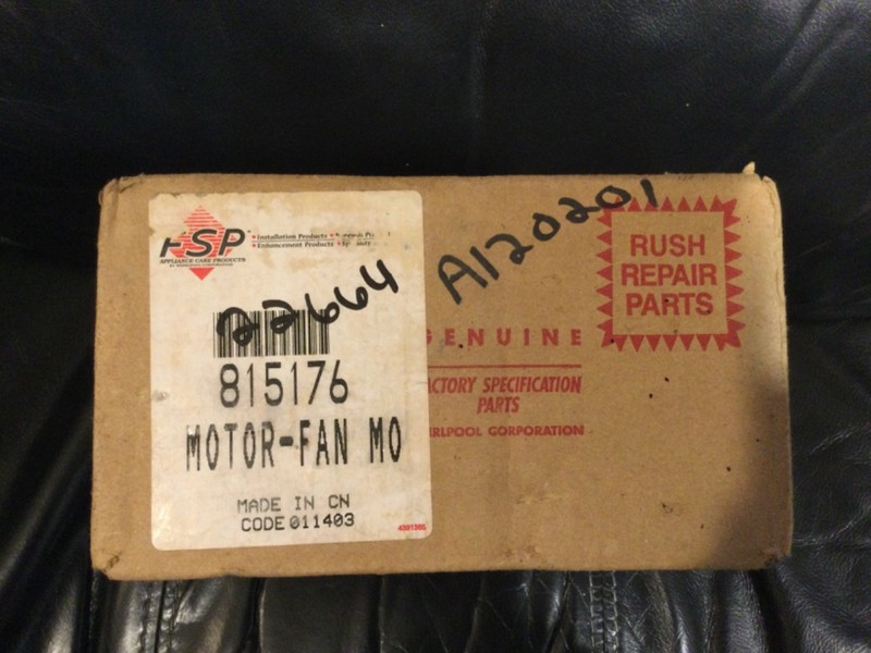 NEW 815176 Whirlpool Microwave BLOWER FAN MOTOR & WHEEL 9*27*25