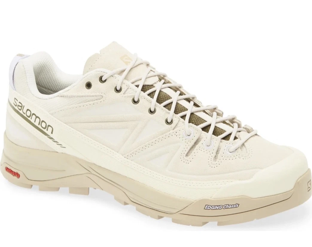 Salomon X-ALP LTR Leather Almond Milk White Pepper Burnt Olive Hiking Shoe Boot