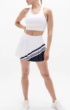 Athleta Match Point Pleated Colorblock Skort Tennis Pickleball Golf White Size M