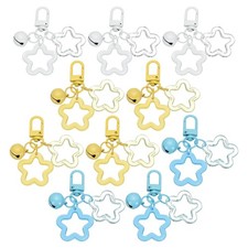 10Pcs Star Keychain, Keychain Charms, Yellow/Blue/White