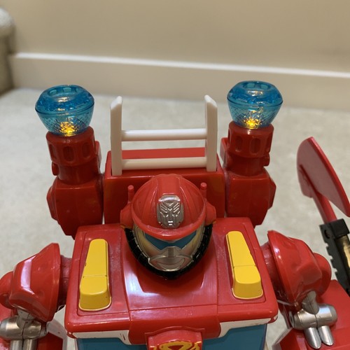 Transformers Rescue Bots Heatwave Fire Bot 10" Toy Figure Talks Playskool Heroes - Picture 9 of 12