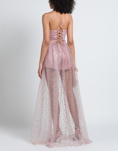 RRP €390 SOANI Soani Lace Dress Overlay Playsuit IT38 US2 UK6 XS Pink Sequins - Picture 2 of 6