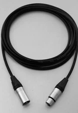 Canare L4E6S Star Quad Microphone Cable 1.5ft |Neutrik Nickel/Silver XLR-F XLR-M