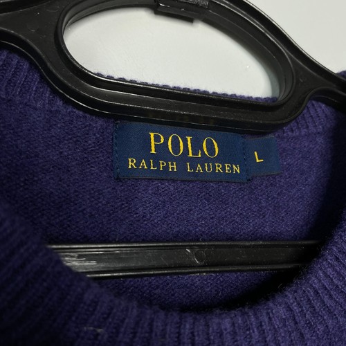 Polo Ralph Lauren Mens Violet Knitted Lambswool Pullover Sweater Size L - Picture 5 of 6