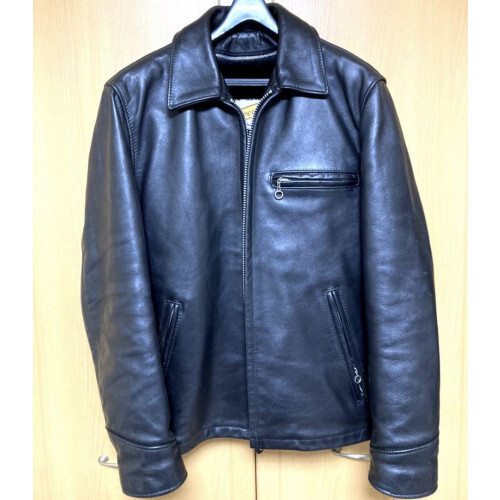 希少schott レザージャケット牛タグ70's USA ブラック襟付