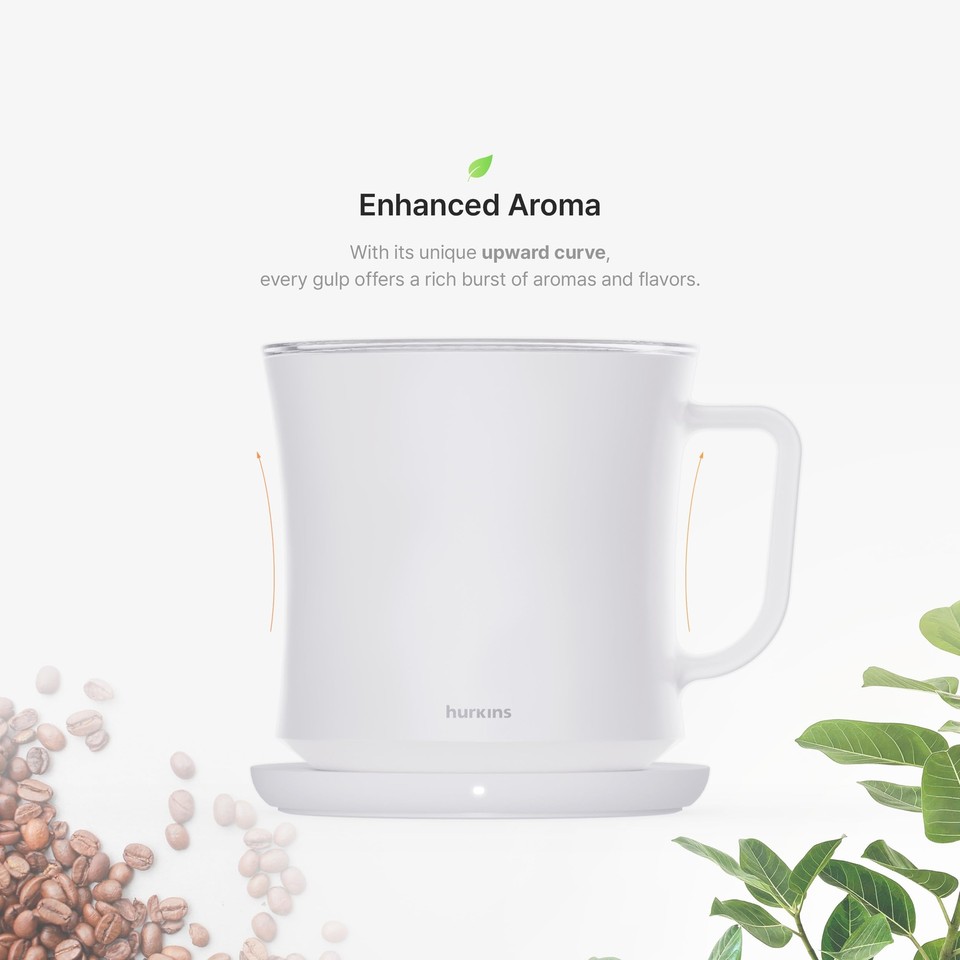 Smug, up to 149℉ Coffee Mug Warmer & Mug & pctg Lid Set, self Heated ...