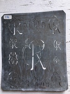 Antike Wäscheschablone - OR - Monogramm Wäschestickerei, um 1900