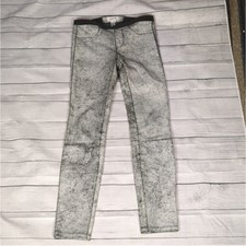 Helmut lang cracked paint lamb leather pull on pants size 0