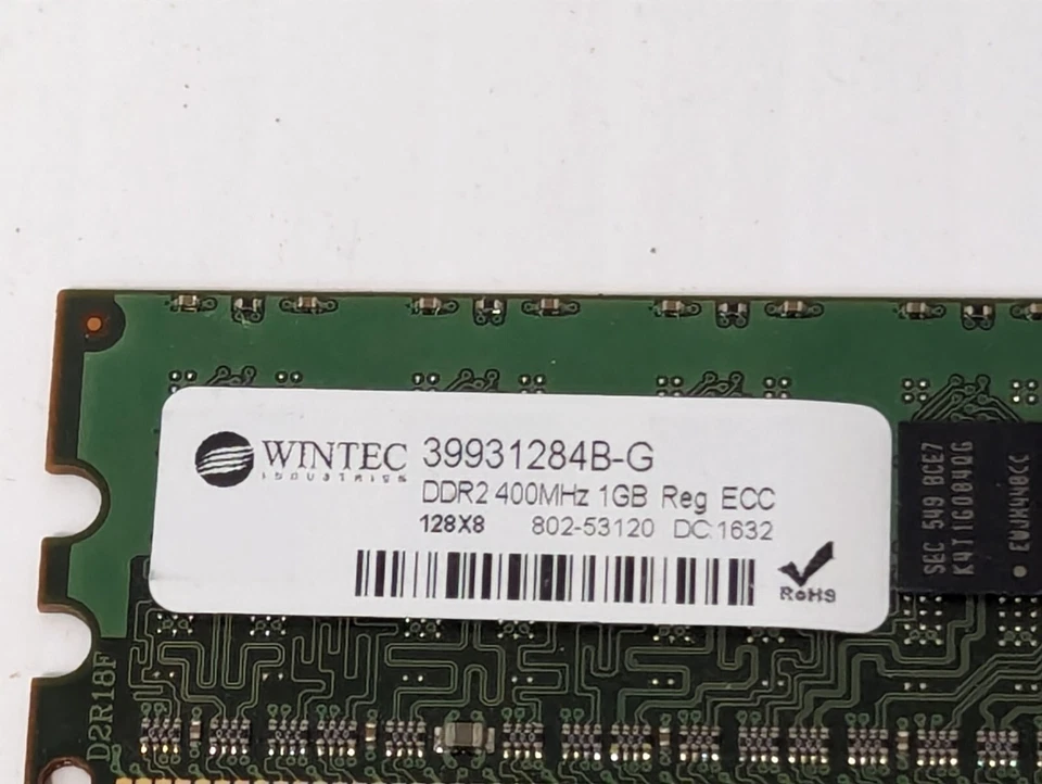 Wintec 39931284B-G 1GB DDR2 ECC - Image 2 of 3
