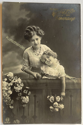 Postcard motif mother child around 1910 name day 