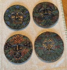 Greenman four season wall plaques. Wall decor set features the mythical Greenman
