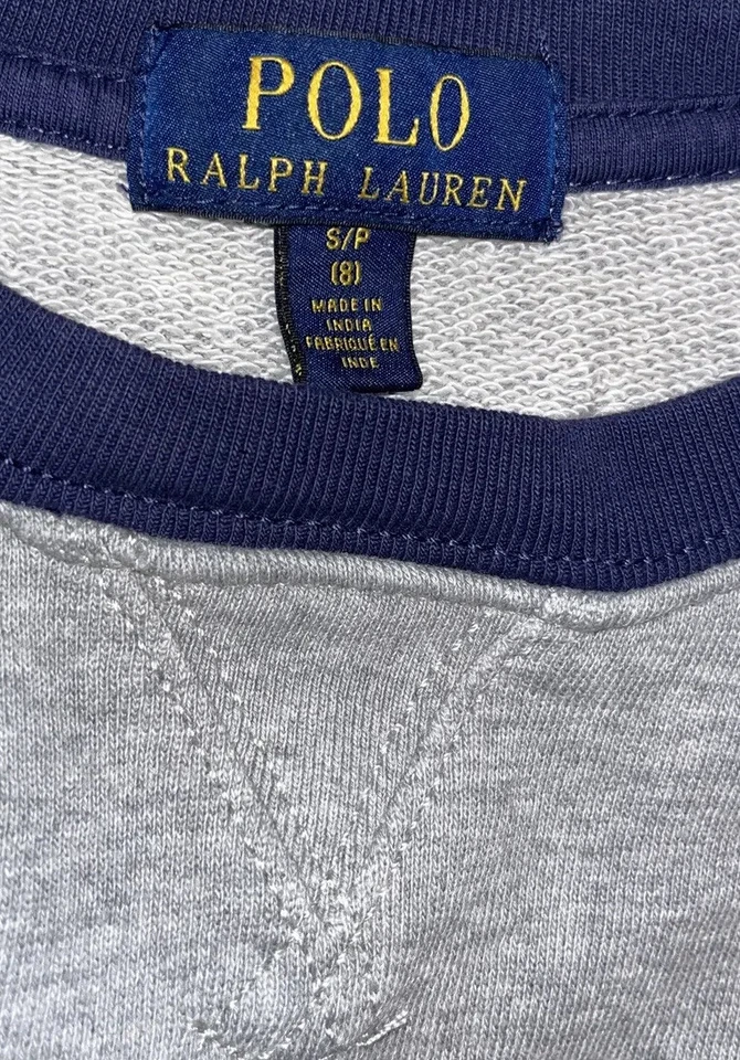 Sudadera de fútbol Polo Ralph Lauren gris cabeza de tigre talla pequeña (8) Foto 3 de 4
