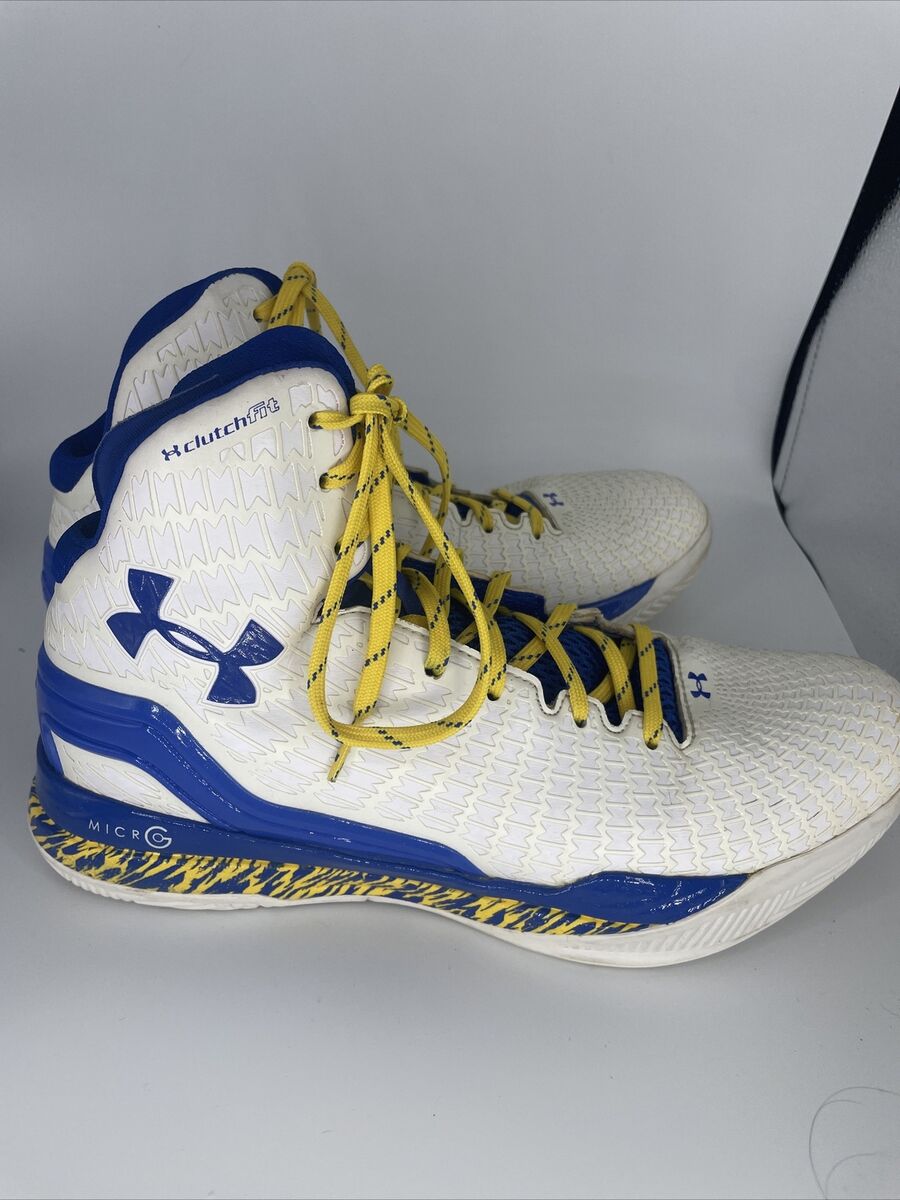 10.5 UNDER ARMOUR CLUTCHFIT DRIVE CURRY 2014 Mens WHITE BLUE 10.5 UNDER ARMOUR CLUTCHFIT DRIVE CURRY 2014 Mens WHITE BLUE